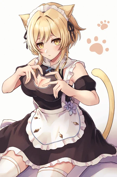 猫耳メイドほたちん#Genshinlmpact #Lumine 
