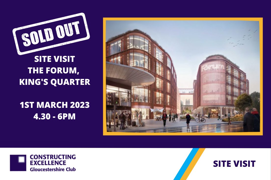 Our site visit to The Forum, King’s Quarter on the 1st of March is already #SoldOut! 

Take a look at our events page bit.ly/3det7vw  to see what’s next and secure your place.

#SiteVisit
#ConstructionNetworking #Networking 
#Gloucester #Events
#Construction