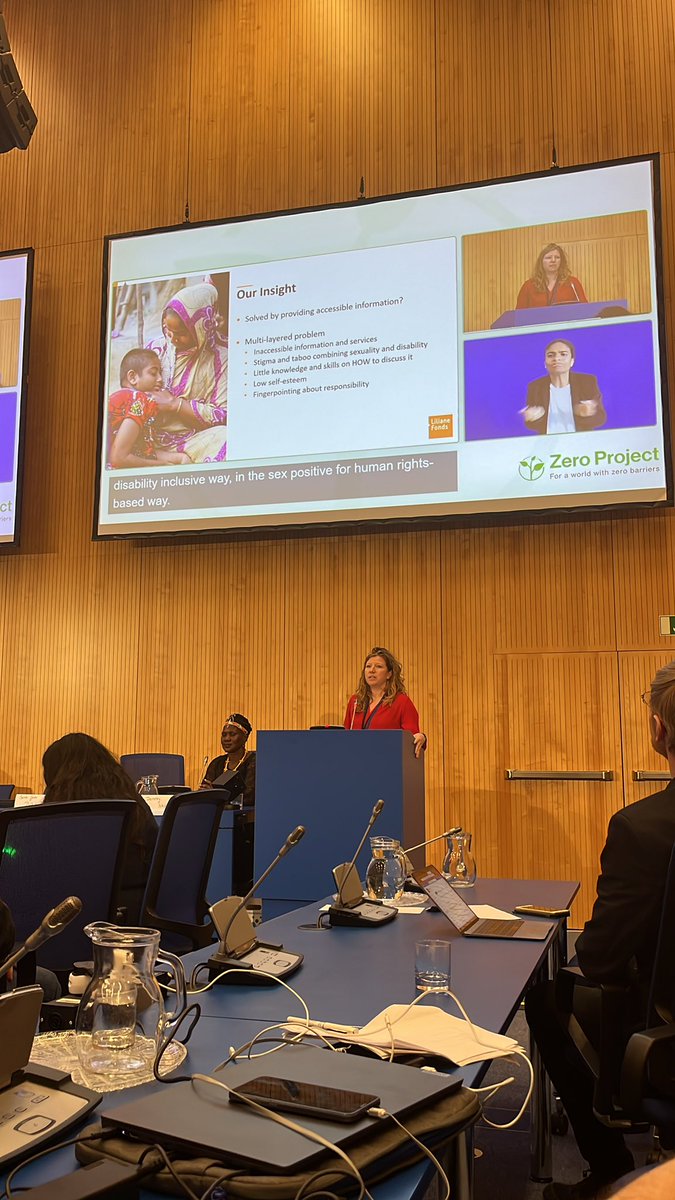 SarahGBoland's tweet photo. It is great to hear @laurahonders from @lilianefonds share the #ImpactTransfer @ZeroProjectorg winning project #BodyTalk Where they have co-created a train the trainer model to support Sexual & Reporduction Health Right for people with disabilities #LeaveNoOneBehind #ZeroCon23 https://t.co/X27xt3OeWY