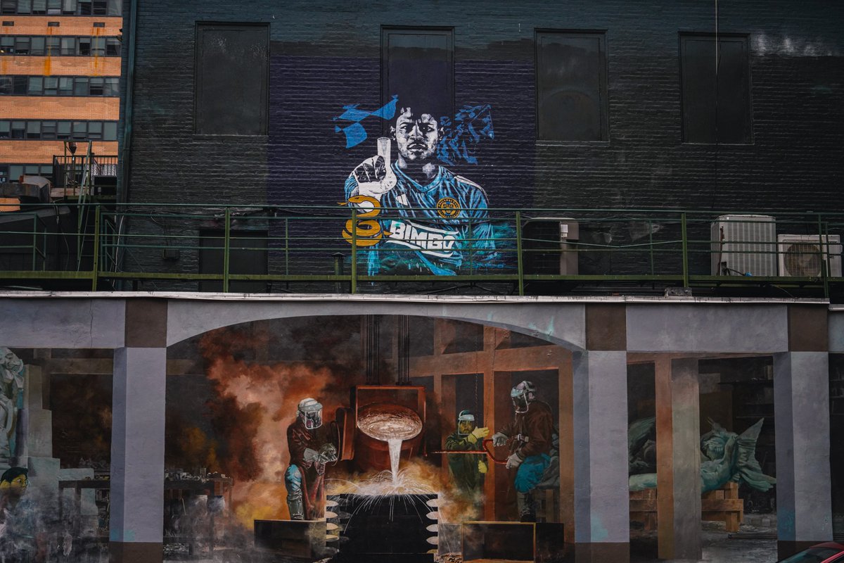 PhilaUnion's tweet photo. A Brick Wall on a Brick Wall 🧱 

📍 located on the west side of The Hayes in Center City near 12th &amp; Walnut St

🎨 @billstrobel4 

#DOOP https://t.co/02SX4SNREJ