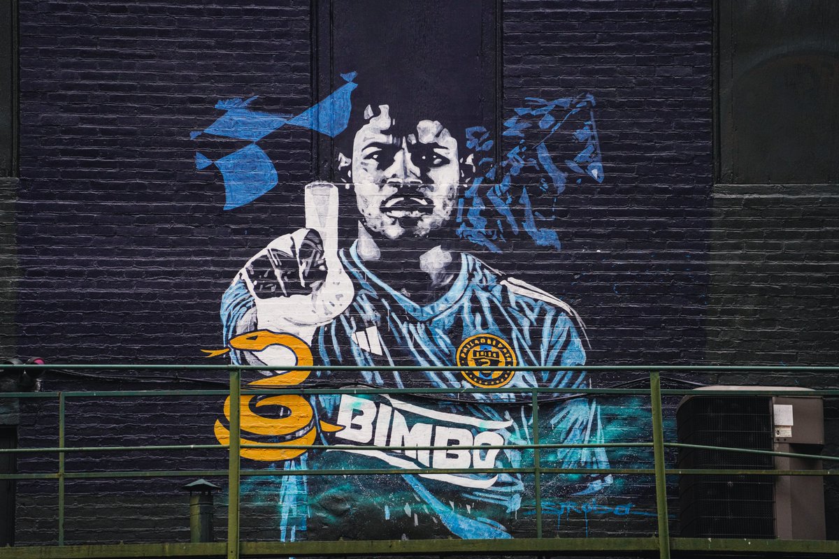 PhilaUnion's tweet photo. A Brick Wall on a Brick Wall 🧱 

📍 located on the west side of The Hayes in Center City near 12th &amp; Walnut St

🎨 @billstrobel4 

#DOOP https://t.co/02SX4SNREJ