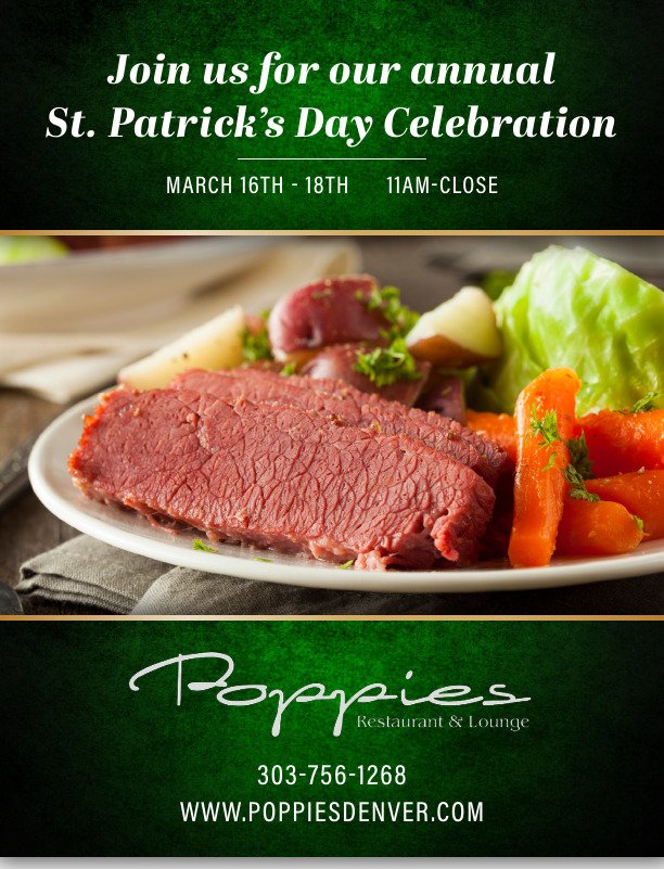 #saintpatricksday2023 #poppiesdenver #cornedbeefandcabbage