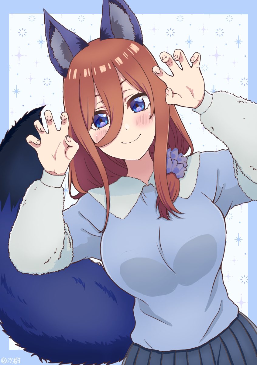 沙樹@お絵かき垢さんがTwitterに投稿した中野三玖(五等分の花嫁)のイラスト。