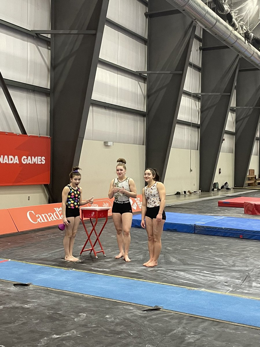 Team Yukon gymnastics finalists are in training mode this morning! Congrats to Lily Witten, Olivia Vangel & Layla Hombert for making it though to finals. You got this! #teamyukon #2023CWG #yukondoit