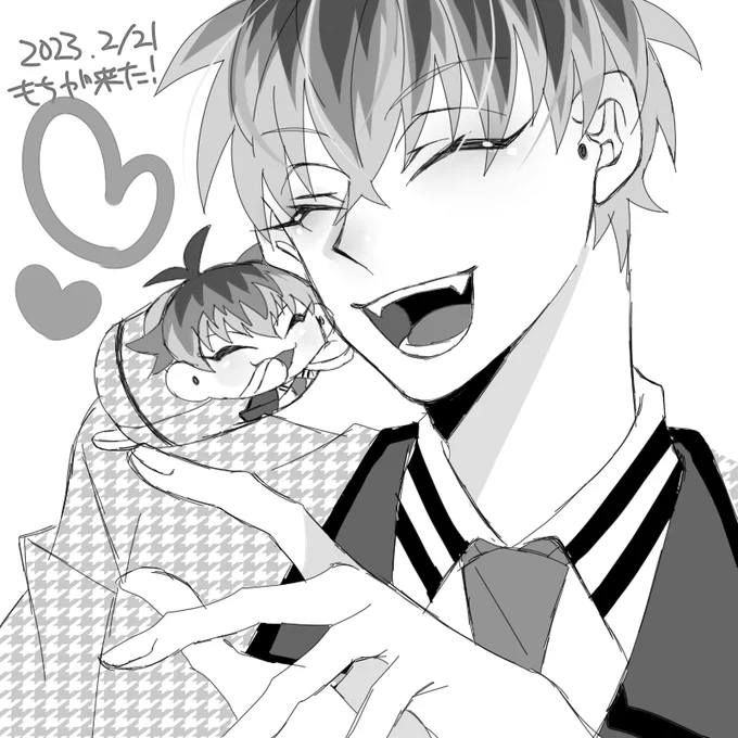 家にもちが来たよ&以前波箱に私の描くサの髪がもちっぽい!と言われたのを思い出した 