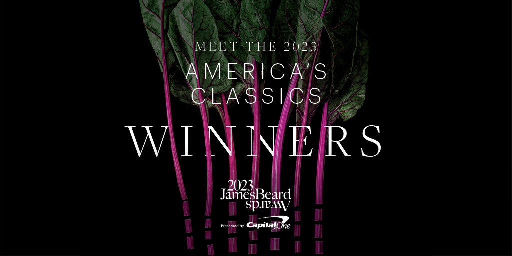 We are excited to announce the 2023 #jbfa America's Classics winners! Read the full thread to see this year's winners of the R&amp;C category of the James Beard Awards, presented by <a href="/CapitalOne/">Capital One</a>, and visit our blog to learn more: bit.ly/3EvILkp