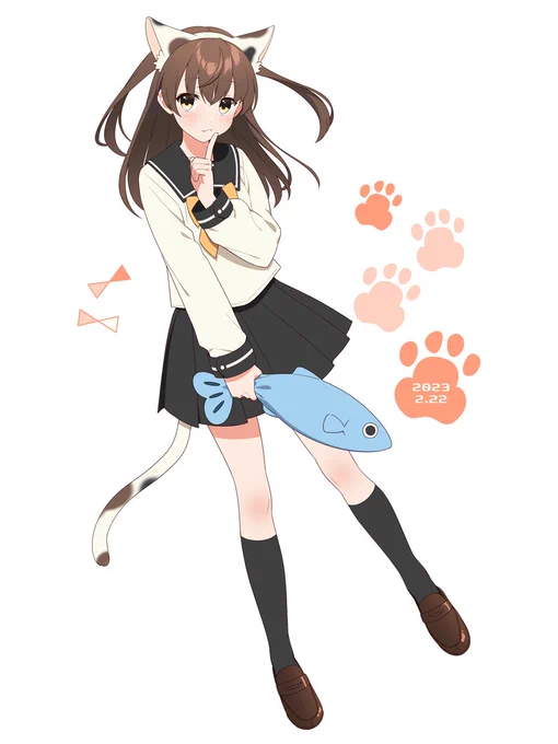 三毛猫セーラー服。 #にゃんにゃんにゃんの日 