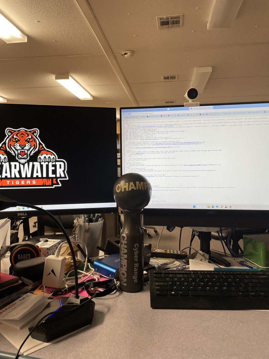 aaronwhitmer's tweet photo. This super fancy trophy has a new home! @MOREbyMOREnet  @cyber_dot_org  #MorenetTechnicalSummitCTF #winner #geniuseshavemessydesks https://t.co/dXZXv58XV0