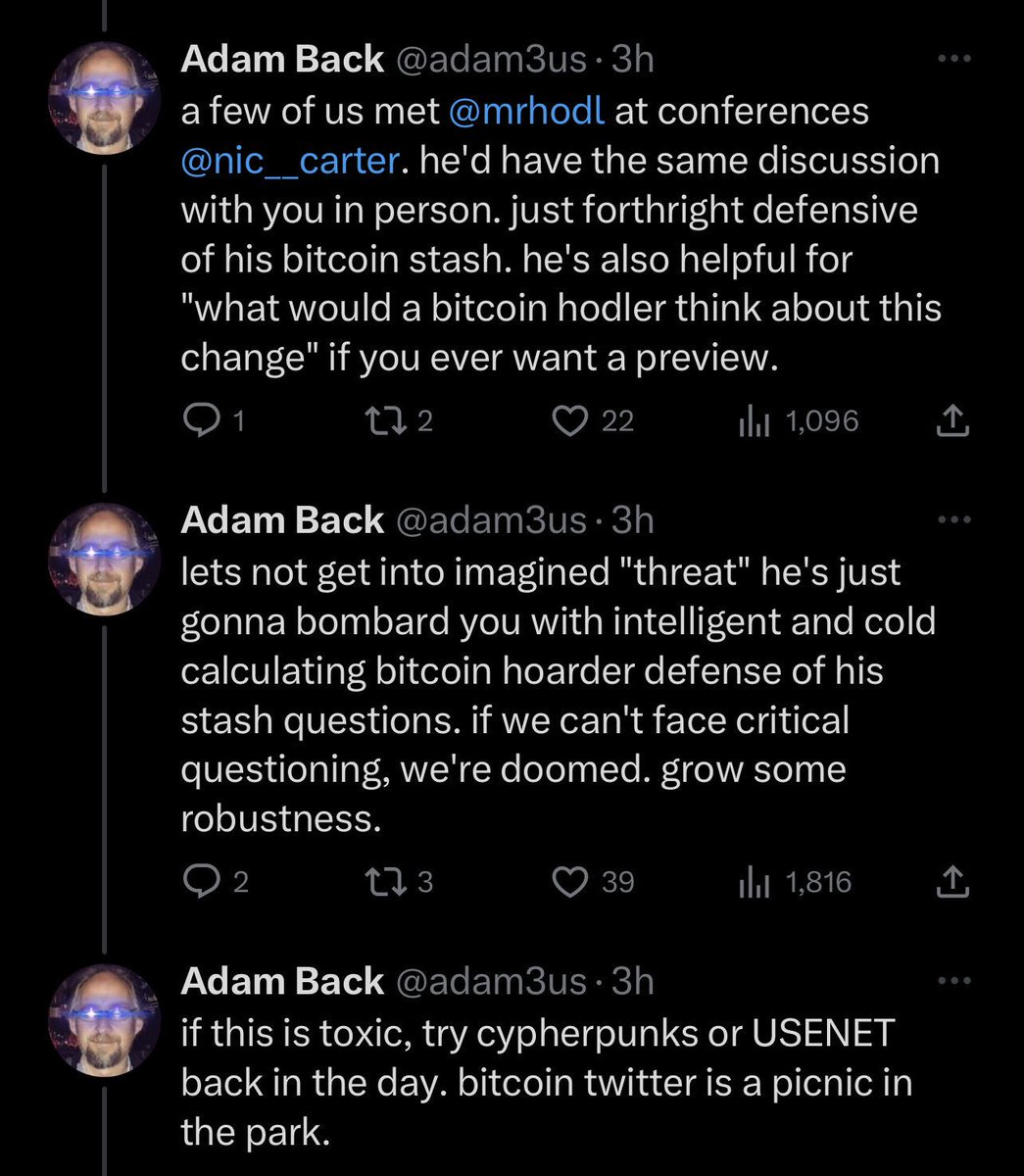 Adam Back comes out resoundingly in favor of physically intimidating  bitcoiners he disagrees with