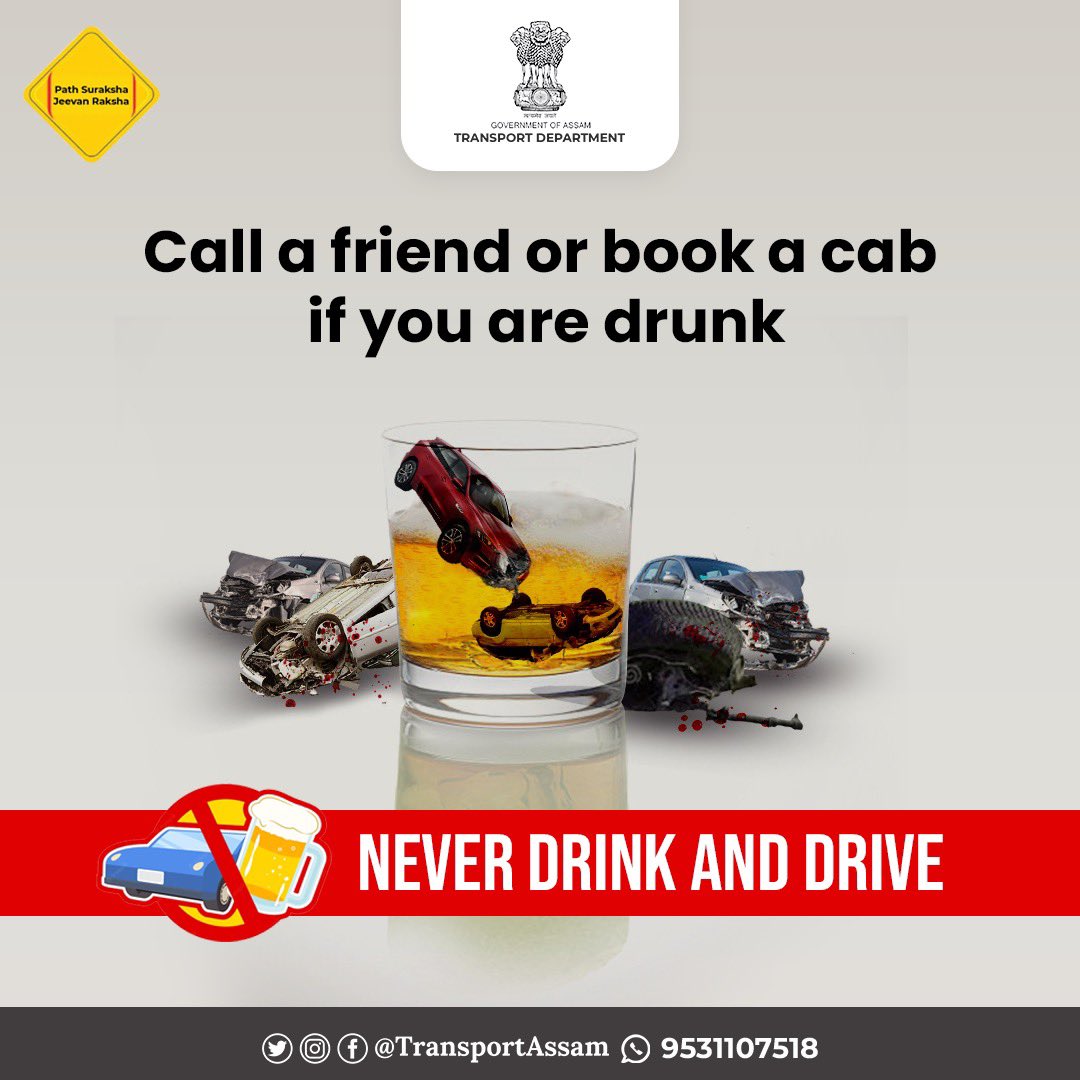 TransportAssam's tweet photo. You can hand over your keys or your life. Make the right choice. Do not drink and drive.

#assam #departmentoftransportation #stayalert #stayingalert #drivingrules #drive #withcare #bookacab #dontdrinkanddrive 
@assampolice https://t.co/eDQzY4TEaJ