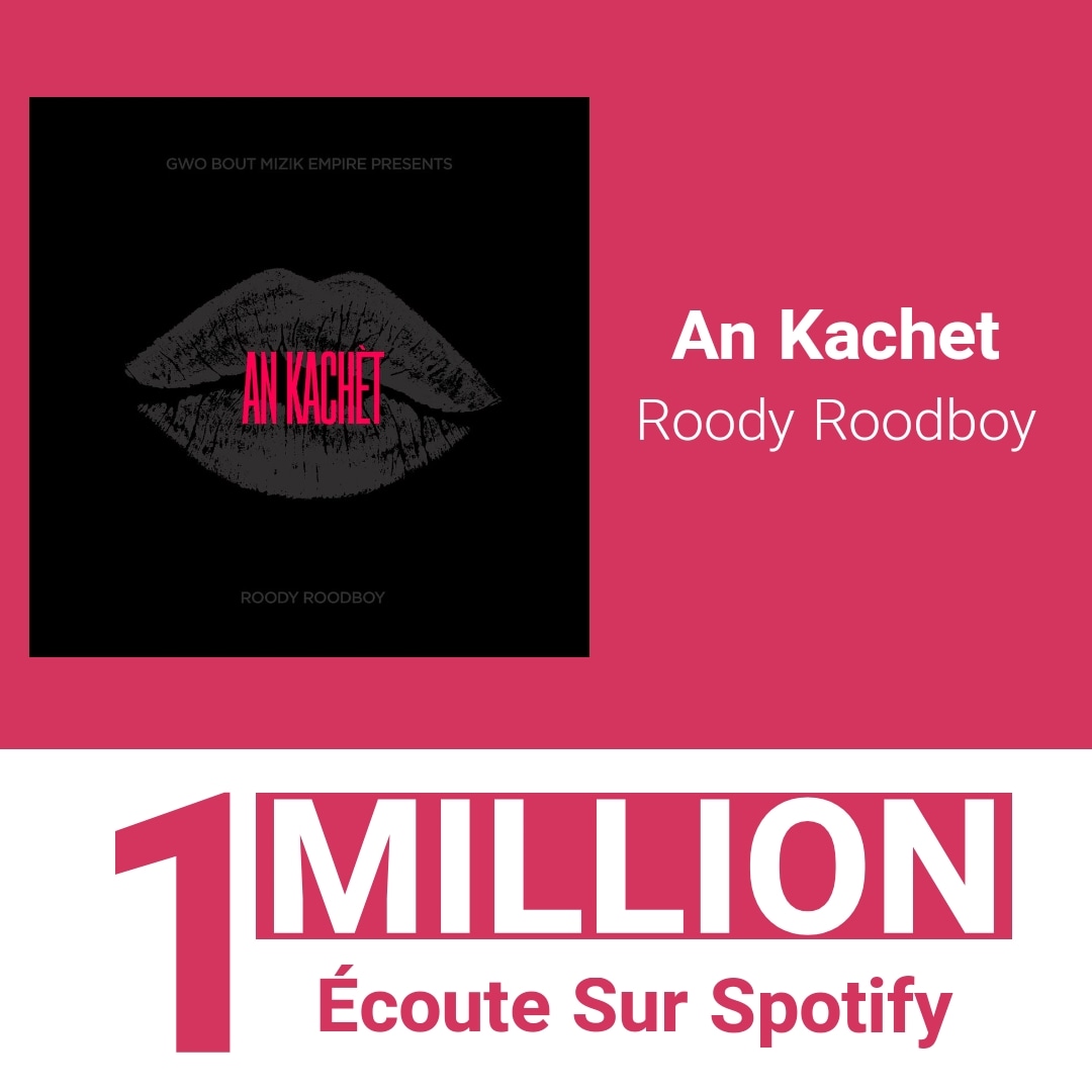 globht's tweet photo. Le Titre “An Kachet” de @roodyroodboy
Vient de dépassé la barre de un million d'écoute sur Spotify
#roodyroodboy #ankachet https://t.co/c5f58uQt39