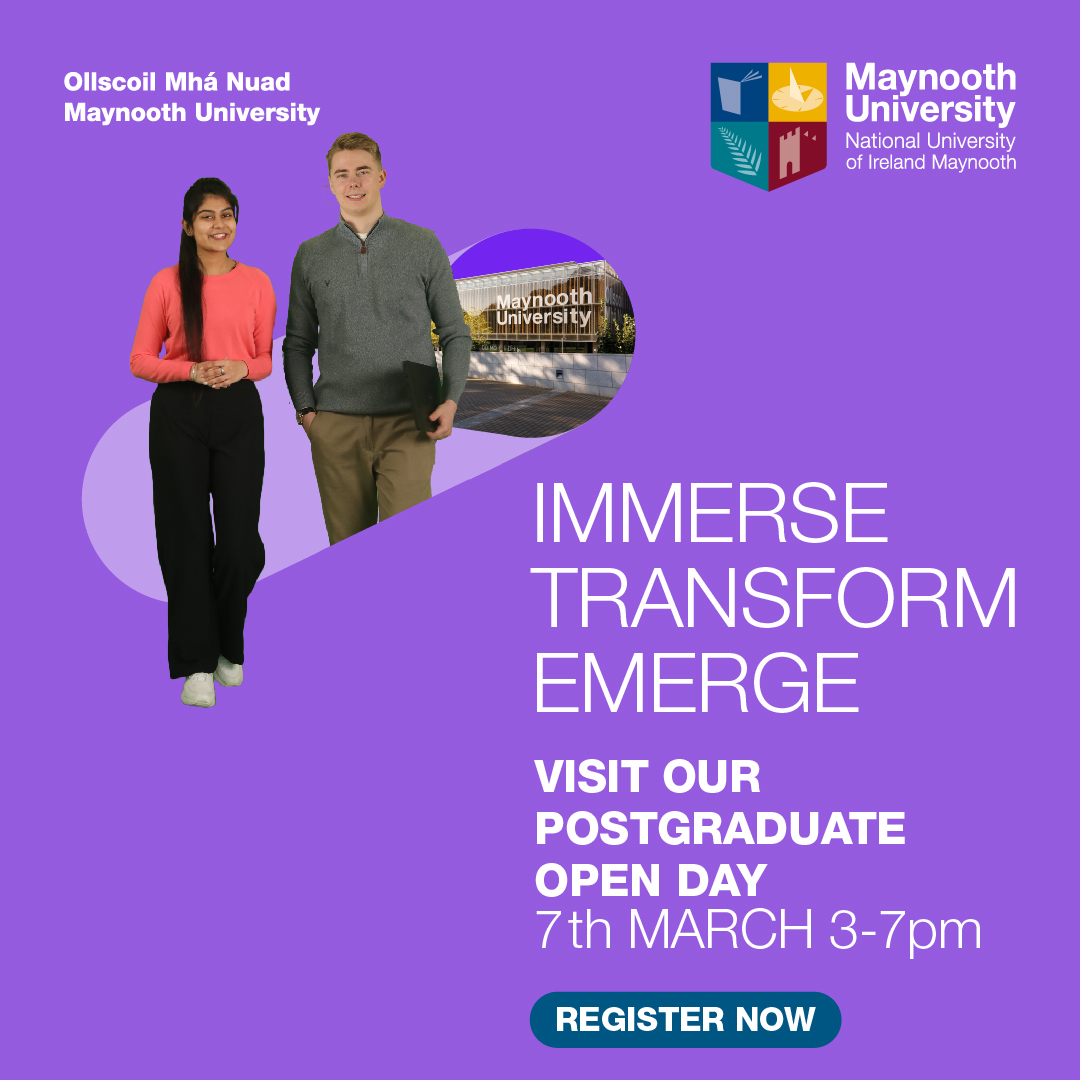 MaynoothUni's tweet photo. π‘Discover what it is like to be a #postgraduate student at Maynooth University. π‘
Register now to attend our Postgraduate open day on Tuesday 7th March from 3pm onwards.
πhttps://t.co/Yy4dVJT2IX https://t.co/Zvhq5XD9zV