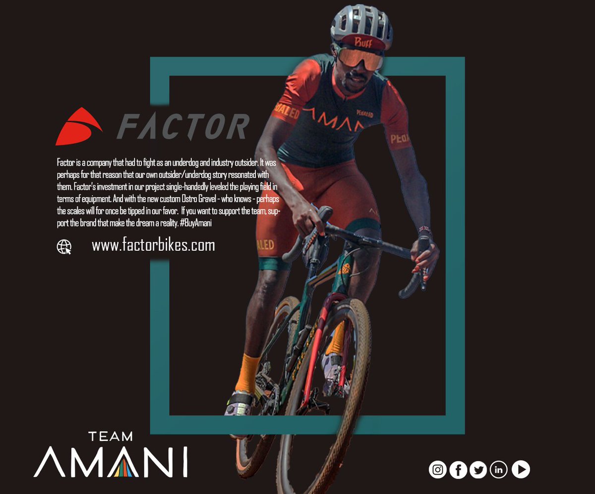 Factor’s slogan is “Never Status Quo” which is something that resonates deeply with us. 

This company took a shot in the dark and enabled a dream when it was just an idea. And we couldn’t be more grateful.
<a href="/FactorBikes/">Factor Bikes</a>
