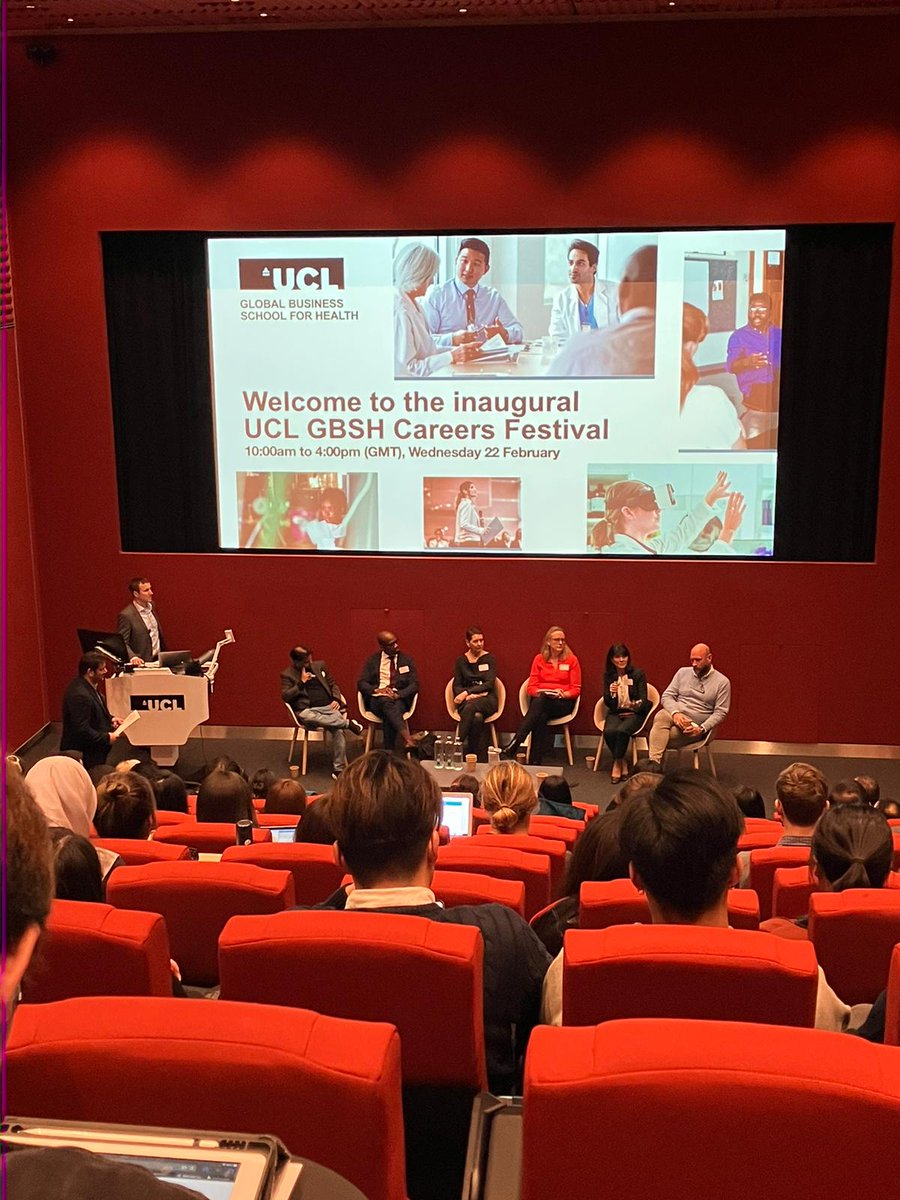 ucl_GBSH's tweet photo. Our panel discussion on the career opportunities in the health business space begins now with Kate Barclay, @lindaha123, Karen Prins, @ShafiAhmed5, Bernard Aryeetey and Anthony Bruce https://t.co/StsLvPJvPp