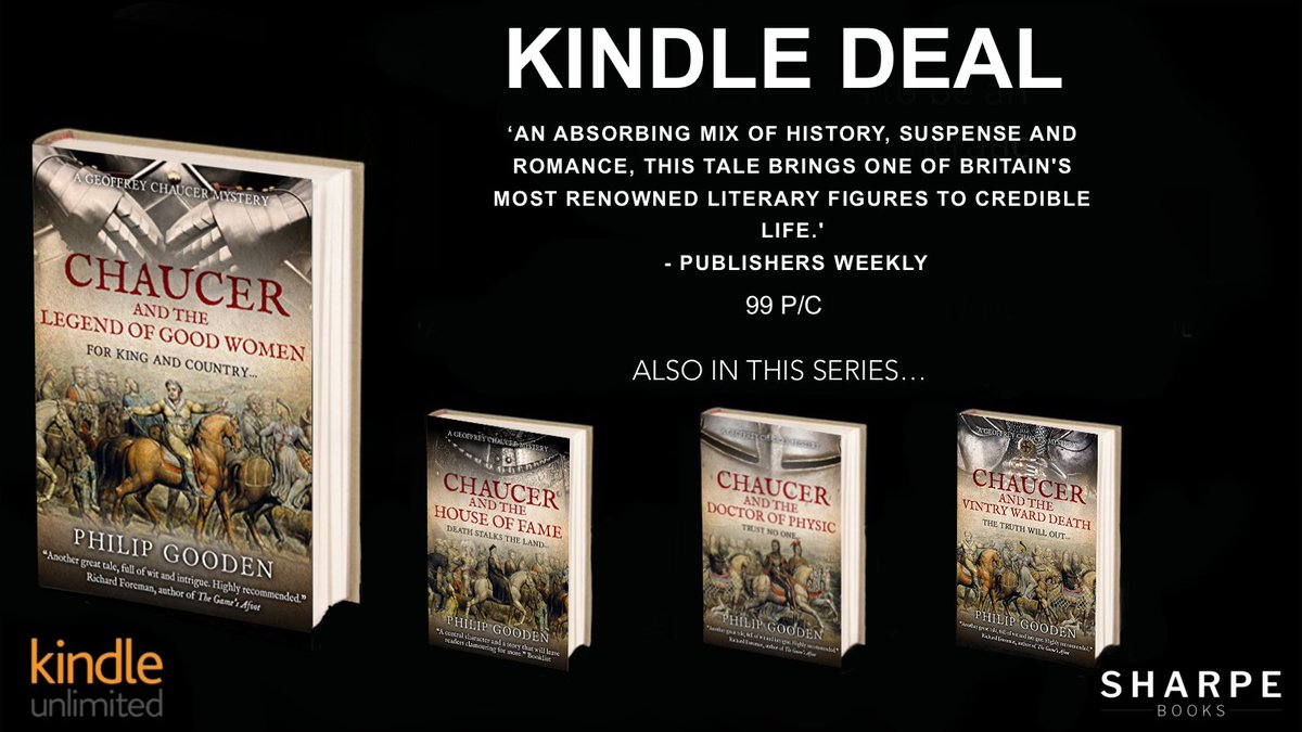 SharpeBooks's tweet photo. #KindleDeal #99p 
Chaucer and the Legend of Good Women. 
By @PhilipGooden

"Brings one of Britain's most renowned literary figures to credible life.'
https://t.co/Rxq8jPZSxr

@BookYrNextRead

#histfic #medievaltwitter #bynr https://t.co/9bO0zfVAFV
