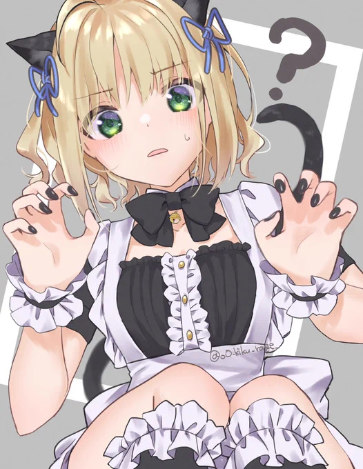 猫の日なのでハロウィンのときに描いてお蔵入りしてたセイバーさん 