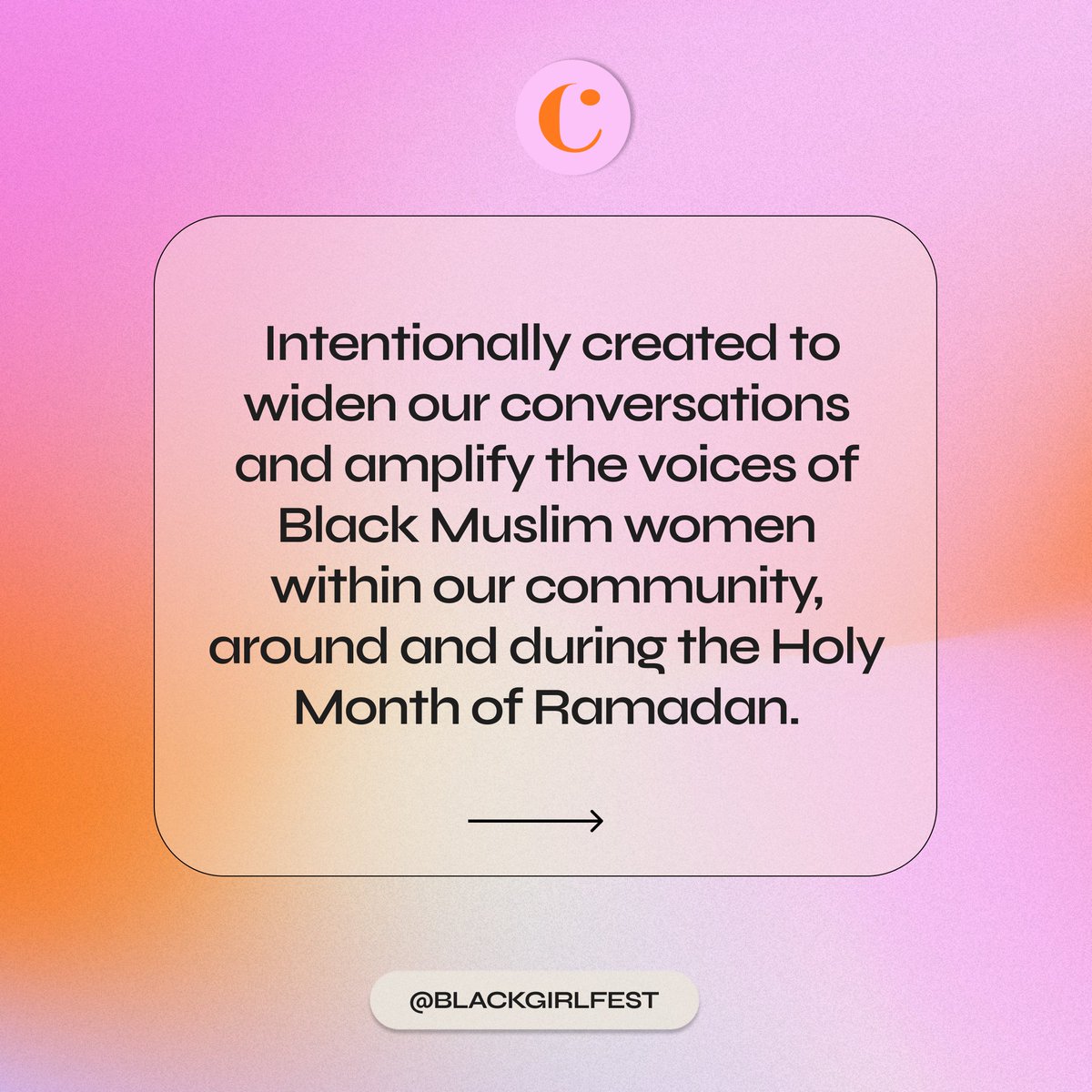 Coming up in The Club! 👀 We’re celebrating Black Muslimah!✨🎉

Throughout March, the Holy Month of Ramadan, we will be celebrating  and holding space with the wonderful Black Muslim women within our community! ✨
app.blackgirlfest.com/events