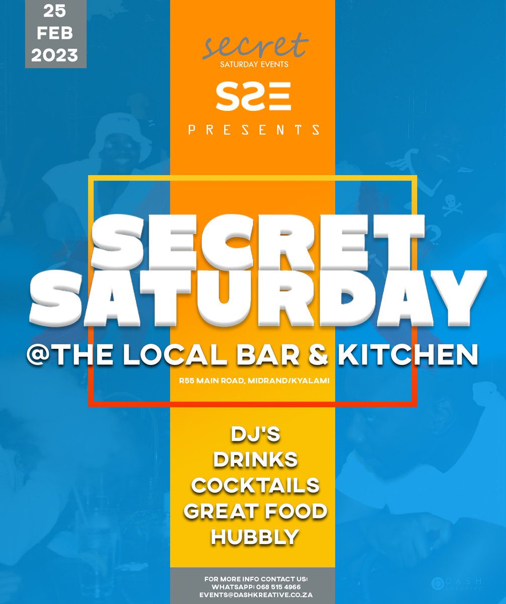 huli_roma's tweet photo. This Saturday we on once again.
The secret is Out.
#secretSaturday #Midrand #eventsMzansi
@EventsSaturday https://t.co/v6ExJy53Wp