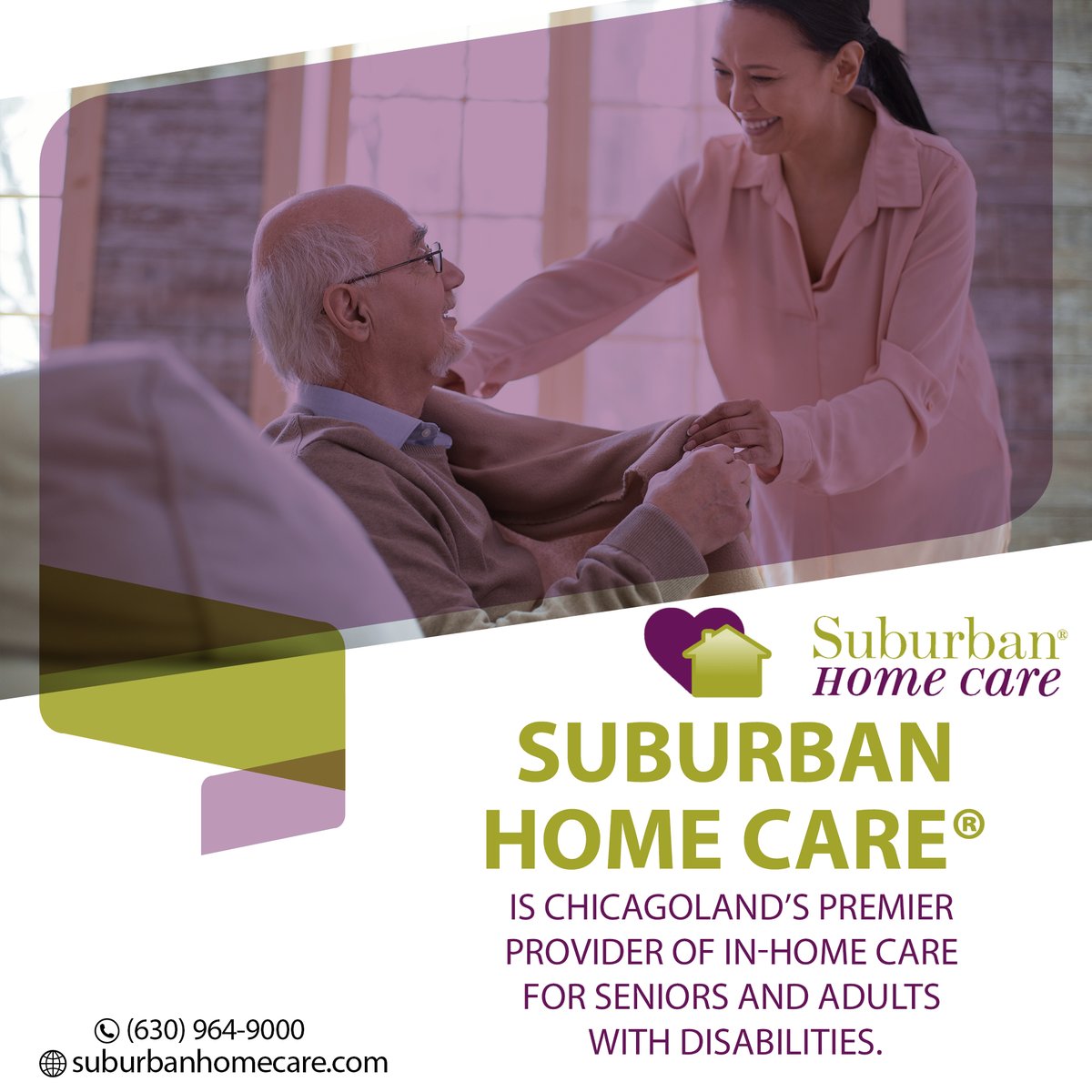 If you or a loved one are considering in-home care in the DuPage, Kane, Will, or Western Cook County areas, call or visit our website! (630) 964-9000, suburbanhomecare.com Suburban Home Care is located in Downer's Grove.