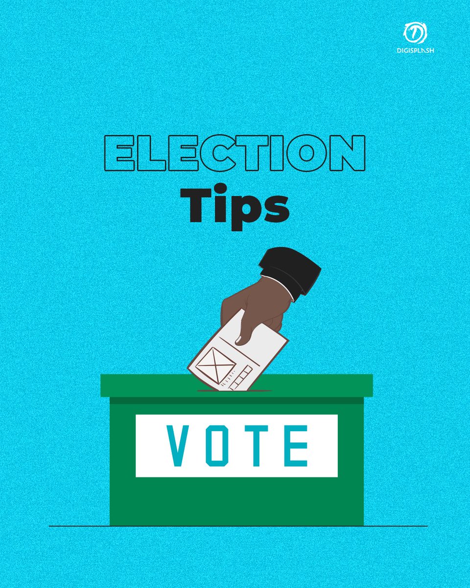 DigiSplash's tweet photo. Three days to the day Nigeria decides her fate for the next 4 years. ✅
It is imperative that we show up for our future and vote wisely. Here are some tips to help you stay election ready and guide us while we vote.
Stay vigilant!
#ThinkLikeAShark #ElectionTips #DigiSplash https://t.co/PN4Pz7Oub9
