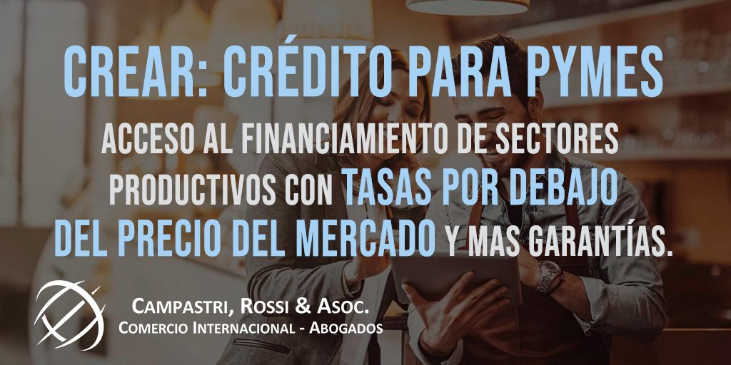 EstCampastri's tweet photo. Ya conocés CreAr? Es un programa de crédito para PyMEs  que facilita el acceso de financiamiento, con tasas por debajo del precio del mercado, con hasta 30 puntos de inversión del Estado y más garantías. Hay varias líneas de CreAr según necesidades:
https://t.co/m8M88B90Vs https://t.co/w8dIAMtDQi