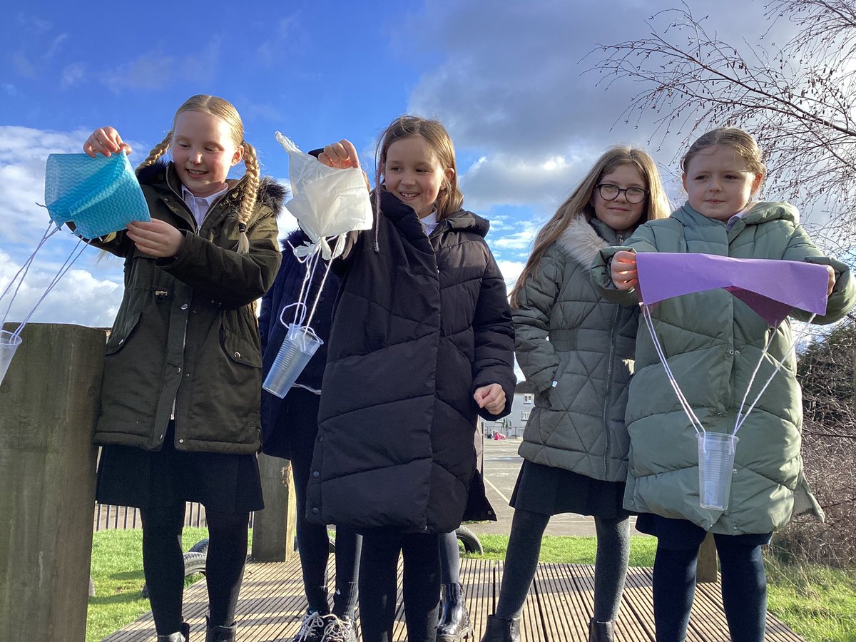 MrsJamiesonCPS's tweet photo. We have been learning about air resistance. This afternoon we made parachutes to test the air resistant qualities of different materials. https://t.co/CV5di4j8w9