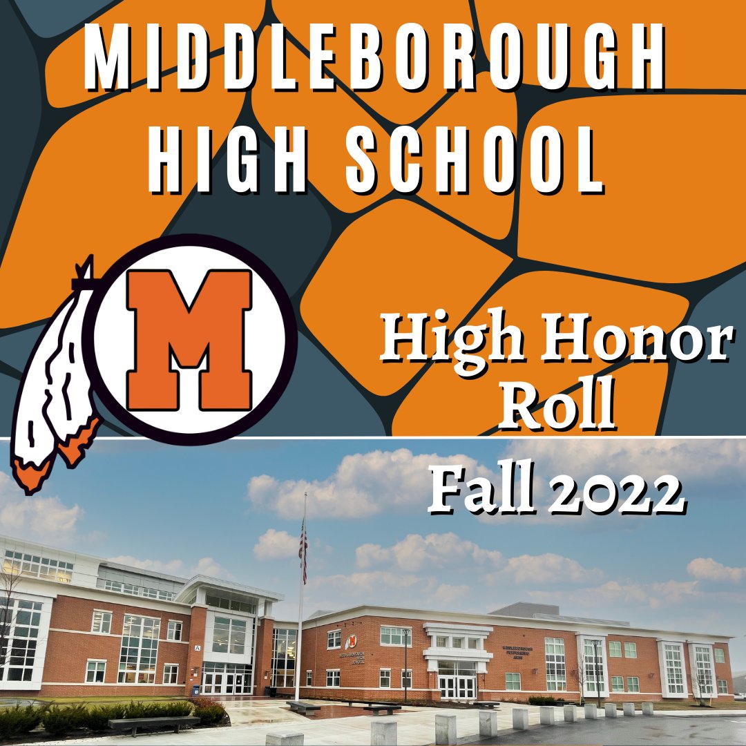 MHS is proud to announce the 172 students who earned High Honors during semester one. We will be announcing Honors Students tomorrow! Congratulations to all our Honors students on their wonderful achievement!
middleboro.k12.ma.us/domain/515 @MiddleboroSupt <a href="/PrincipalBran/">Mr. Paul Branagan</a> <a href="/MiddleboroughPS/">Middleborough Public Schools</a>