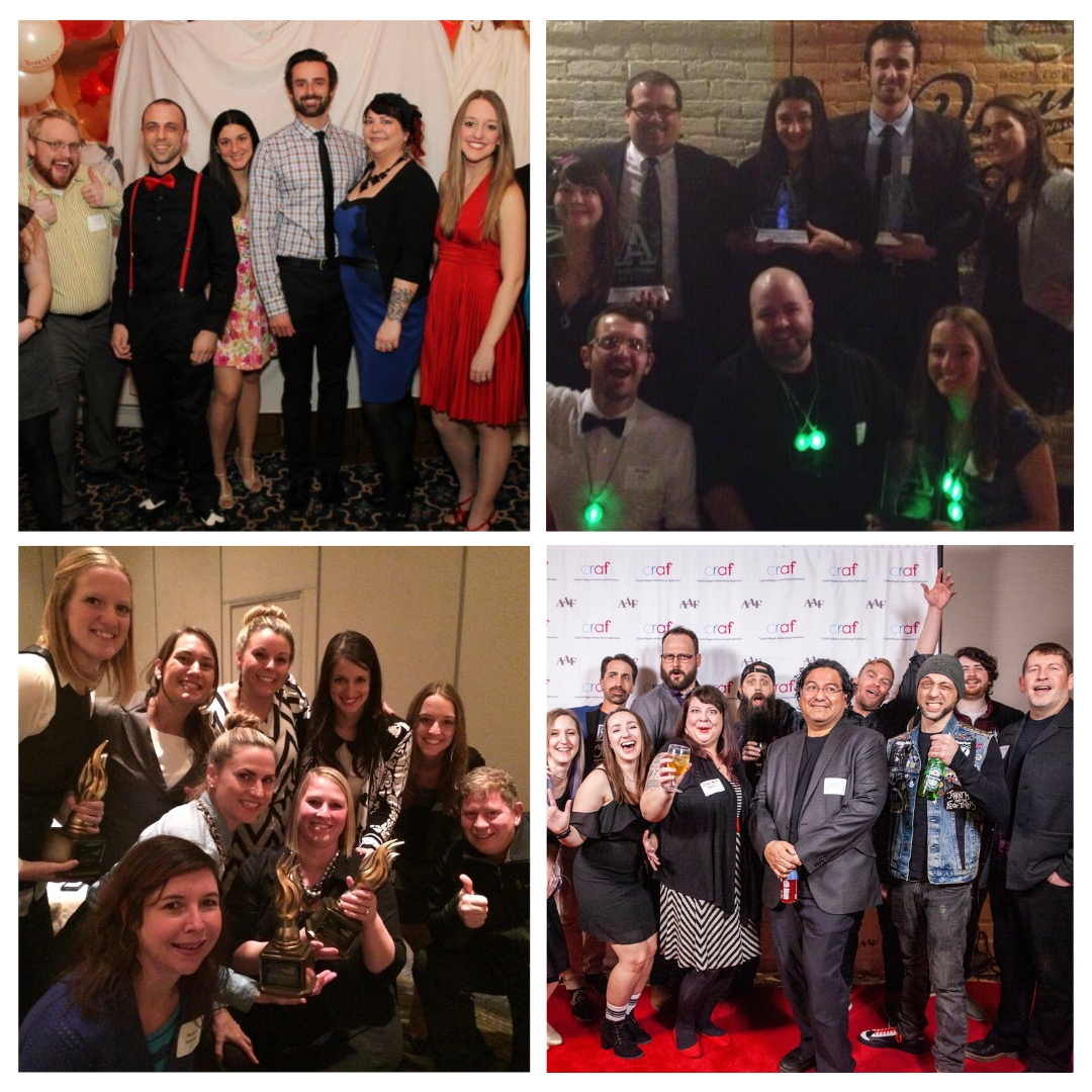 overit's tweet photo. We clean up nice every now and again… Here’s a couple photos of Overit at Awards Shows over the years! It always feels good to have our team’s work recognized locally and nationally! 

#FlashbackFebruary #Overit30 https://t.co/EpLEijzFJL