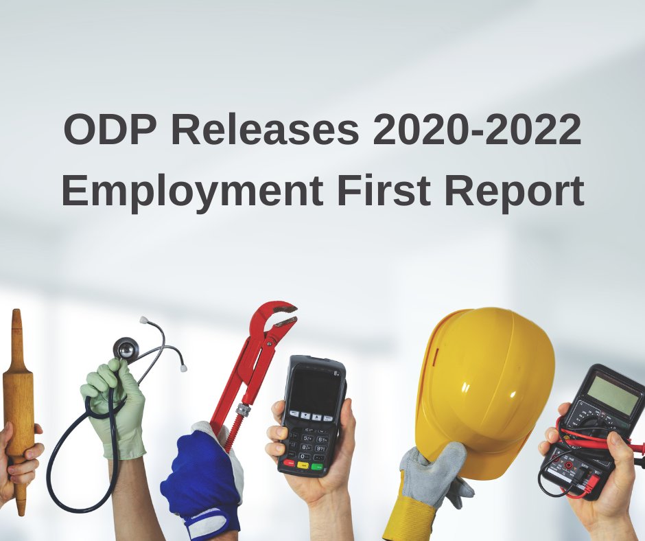 Read the new 2020-2022 Employment First Report! 👩‍⚕️👷👩‍🍳👨‍💼 

ODP created this report to share data with individuals, families, advocates, providers, government officials, & taxpayers. ➡️ bit.ly/3ZakqZ6

#ODP #EmploymentFirst #IntegratedEmployment #DisabilityEmployment