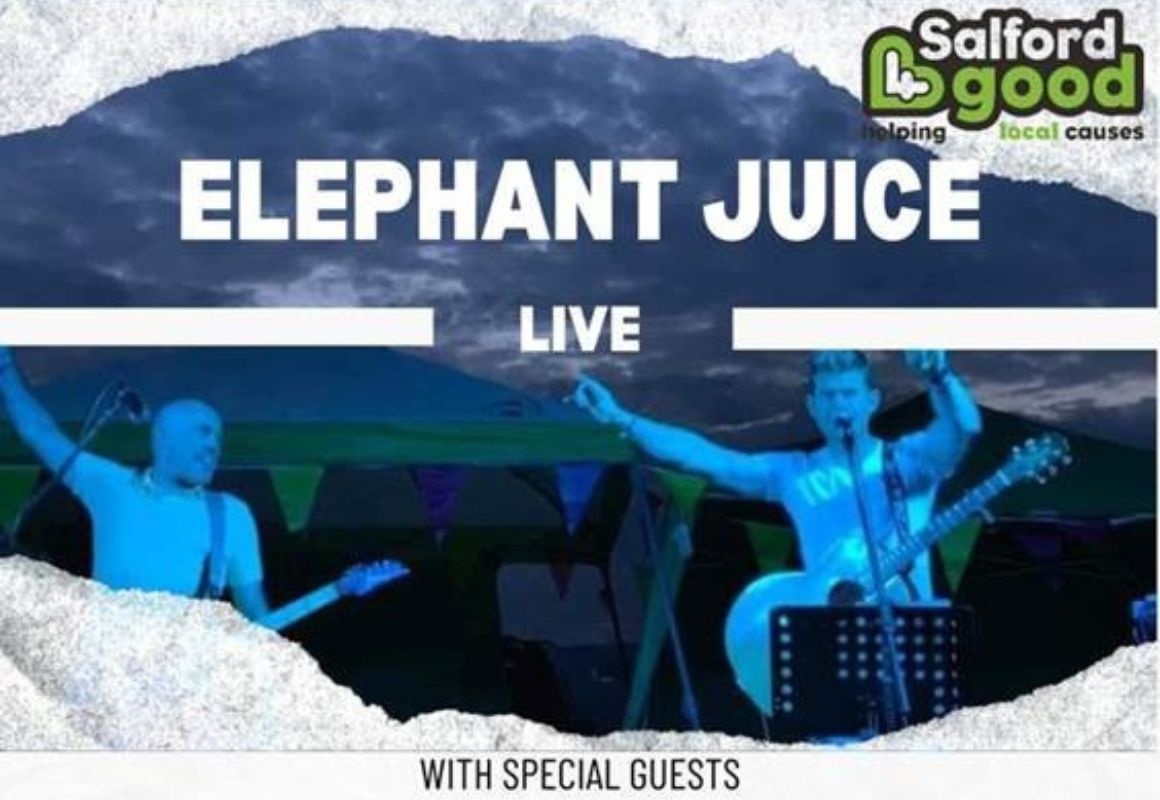 Have a great night out whilst raising valuable funds for Salford4Good! Local bands Elephant Juice and Bleech are coming together for a charity gig in aid of Salford4Good – Cost of Living Crisis appeal on 24th March, 7pm at Buile Hill Park Hall: lght.ly/n4l7bd7