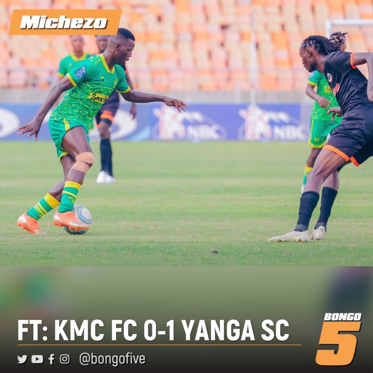bongofive's tweet photo. #Bongo5Updates Wananchi wanaondoka na alama tatu mbele ya KMC FC kwenye Uwanja wa Benjamin Mkapa https://t.co/qUYcEtrDUB