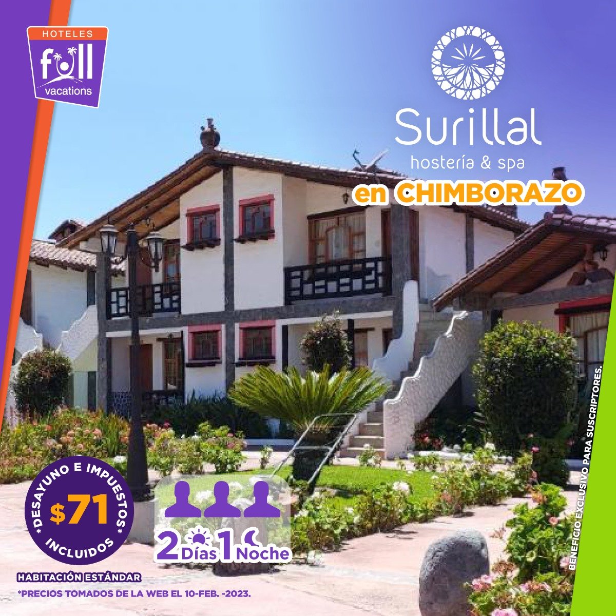 Disfruta en Salcedo 📍Cotopaxi, en la magnífica #HosteríaSurillalSalcedo

Nuestra tarifa incluye desayunos e impuestos *
Tarifa válida solo para suscriptores*

#ahorro #VisitaEcuador #hoteles #hospedaje #Ecuador #cuenca #Turismo #bernardopolo #YoVendoCuenca #Salcedo #cotopaxi