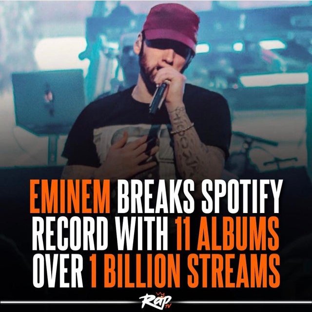 ThomasD48342358's tweet photo. Eminem is the first rapper with 11 album's with over a billion stream's. https://t.co/xSVLNxjcu8