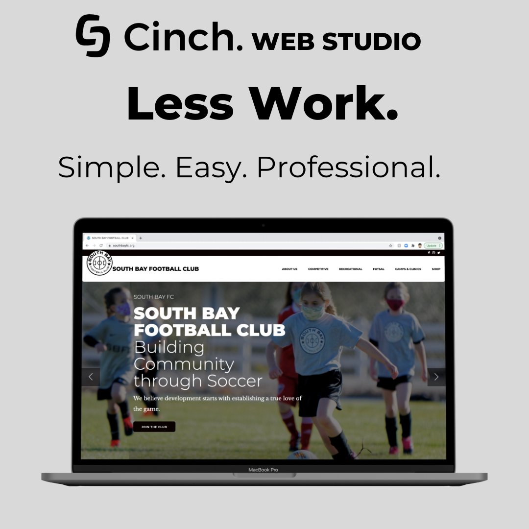 Cinchhq's tweet photo. Simplify your workload with Cinch.  With the Cinch Web Studio we create and help you maintain a modern, professional, and well designed website to highlight your programs.

#volleyball #flagfootball #football #clubdirectors #clubsports #sportstech #webdesign #sportstechnology https://t.co/09ufNnCUmR