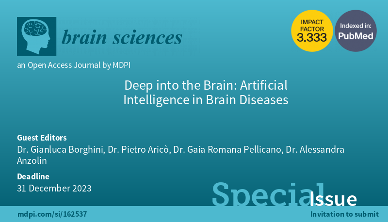 Brain Sciences MDPI (@brainsci_mdpi) on Twitter photo #mdpibrainsci New Special Issue Open for Submission! Management of Deep into the Brain: Artificial Intelligence in Brain Diseases
<a href="/ale_anzolin/">Alessandra Anzolin (she/her)</a> <a href="/GianBayeFall/">Gianluca Borghini</a>
mdpi.com/si/162537
<a href="/MDPIOpenAccess/">MDPI</a>
<a href="/ComSciMath_Mdpi/">MDPI Computer Sci & Math</a>
@Scilit_MDPI
#neuroscience #brain #AI #ArtificialIntelligence #mdpibrainsci New Special Issue Open for Submission! Management of Deep into the Brain: Artificial Intelligence in Brain Diseases
<a href="/ale_anzolin/">Alessandra Anzolin (she/her)</a> <a href="/GianBayeFall/">Gianluca Borghini</a>
mdpi.com/si/162537
<a href="/MDPIOpenAccess/">MDPI</a>
<a href="/ComSciMath_Mdpi/">MDPI Computer Sci & Math</a>
@Scilit_MDPI
#neuroscience #brain #AI #ArtificialIntelligence