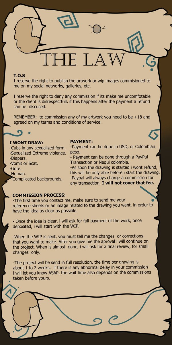 LinesCold's tweet photo. Here we go,   my commission page and the terms for it, english/español https://t.co/IePIL4Hlmw