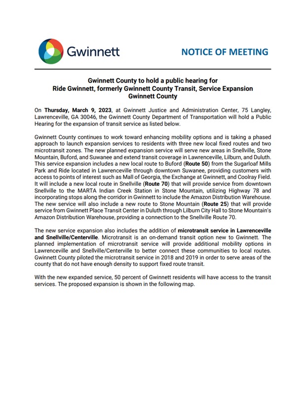 Ride on Twitter "The new planned expansion service will serve new areas in Snellville