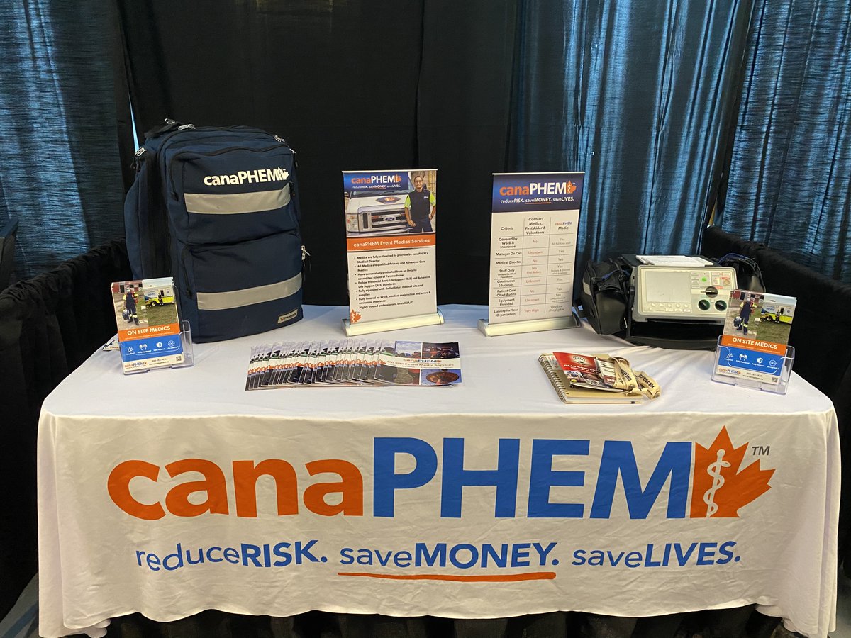 canaPHEM had a great time exhibiting at the  2023 Ontario Association of Agricultural Societies (OAAS) Annual Convention this weekend!

canaphem.ca/medical-servic…

#eventmedic #eventsafety #OASS #ontariofairs #ontarioagriculture