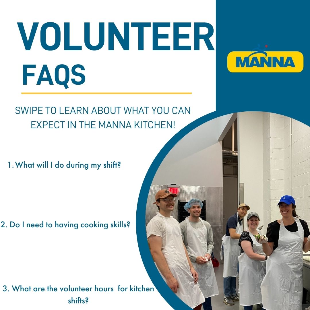 MANNANourishes's tweet image. Volunteers play an essential role here at MANNA, and our goal is to ensure a seamless experience for them. If you&apos;re curious about what you can expect as a MANNA volunteer, whether or not you need cooking experience, or want to see what kitchen shifts to apply for, look below!