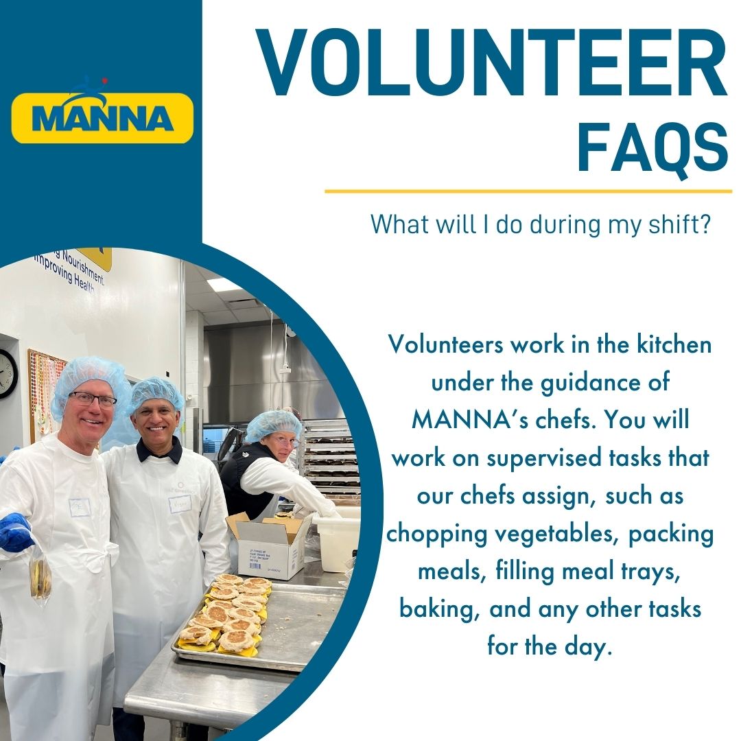MANNANourishes's tweet image. Volunteers play an essential role here at MANNA, and our goal is to ensure a seamless experience for them. If you&apos;re curious about what you can expect as a MANNA volunteer, whether or not you need cooking experience, or want to see what kitchen shifts to apply for, look below!