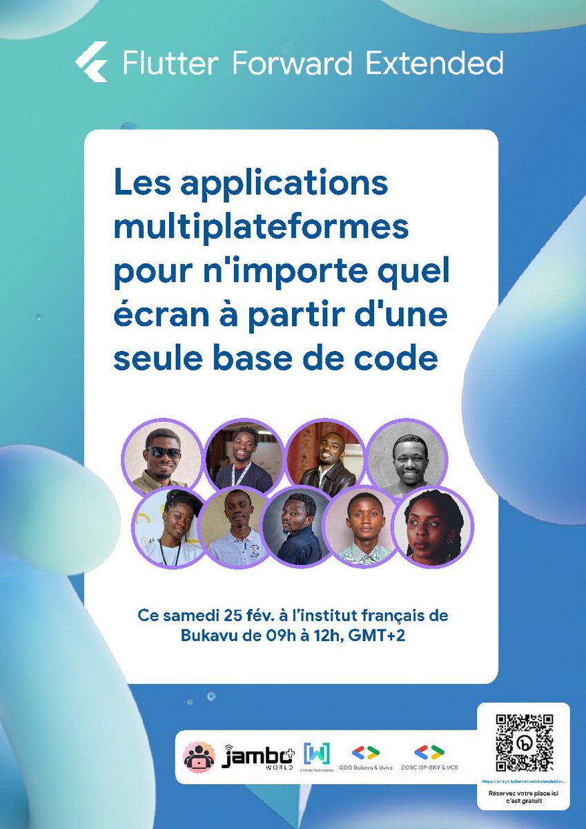 JamboWorld's tweet photo. Atelier sur le développement des appli multiplateforme modernes pour différents Systèmes d’exploitation à partir d'une seule base de codes @FlutterDev
📆 25 FEV 2023
🕒 9H00
🏠 Institut Français de Bkv
#JamboWorld #FlutterForwardExtend #FlutterForward
@TheoKASI @gloiremurhigisi https://t.co/BrssvFWQ4j