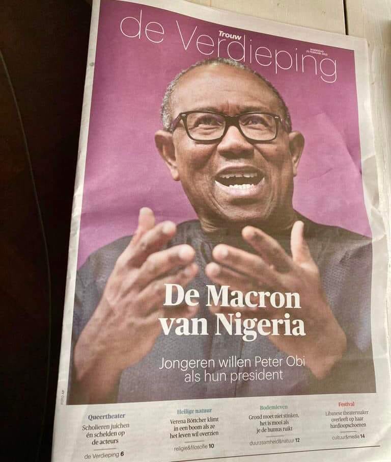 Nigerians come and see ooooo! Our incoming President has been featured on a Dutch magazine and he was called “De Macron Van Nigeria”

This puts him on the same level as the president of France, Emmanuel Macron

Omg 😳 Retweet aggressively. This one choke 📌📌