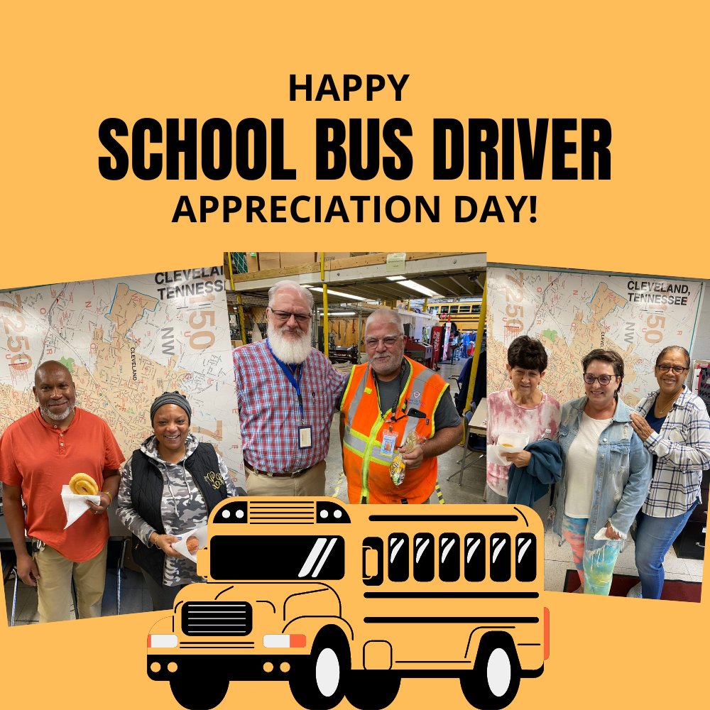 clevecityschool's tweet photo. Happy School Bus Driver Appreciation Day! We would like to thank our bus drivers who transport our students safely each day! They brave the weather, traffic, and chaos for our students! Make sure to thank them for their hard work! https://t.co/Ij8dhxV8Ur