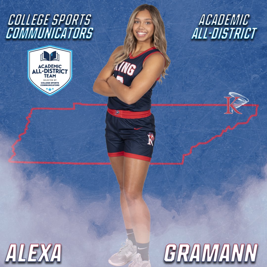 KingAthletics's tweet photo. .@king_wbb has three represented on the @CollSportsComm Academic All-District teams! Congfrats to Alexa Gramann, Jaden Potts and Jhayda McKinney! #LeadServeAchieve #KingPride https://t.co/rPWxUkvybg