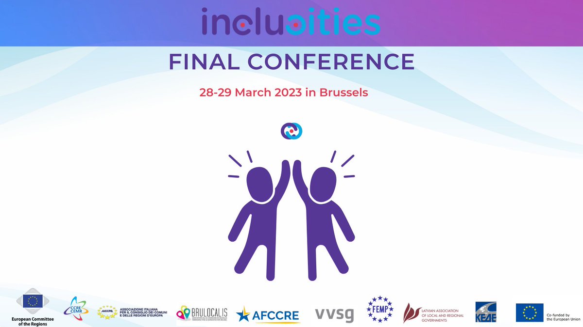 🥳✨The final #IncluCities conference is almost here!

🗣️ Join the event on March 28-29 to see a vernissage of photographs from #localgov, attend engaging workshops and listen to many inspirational speakers!

Read more about the event ➡️ ccre.org/en/actualites/…