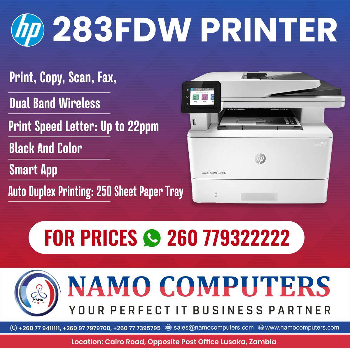 Namo_Computers's tweet photo. 283 FDW PRINTER 
----------
For Prices WhatsApp:- 260 779322222
--------
For more information:-👇
☎📲 - Call/Whatsapp: +260997402884, +260971088607, +260779322222, +260975210271
📧 - sales@namocomputers.com
📧 - https://t.co/LGdeaCLCLI
---------------
Thank you🤝 https://t.co/7EozlxuRhw