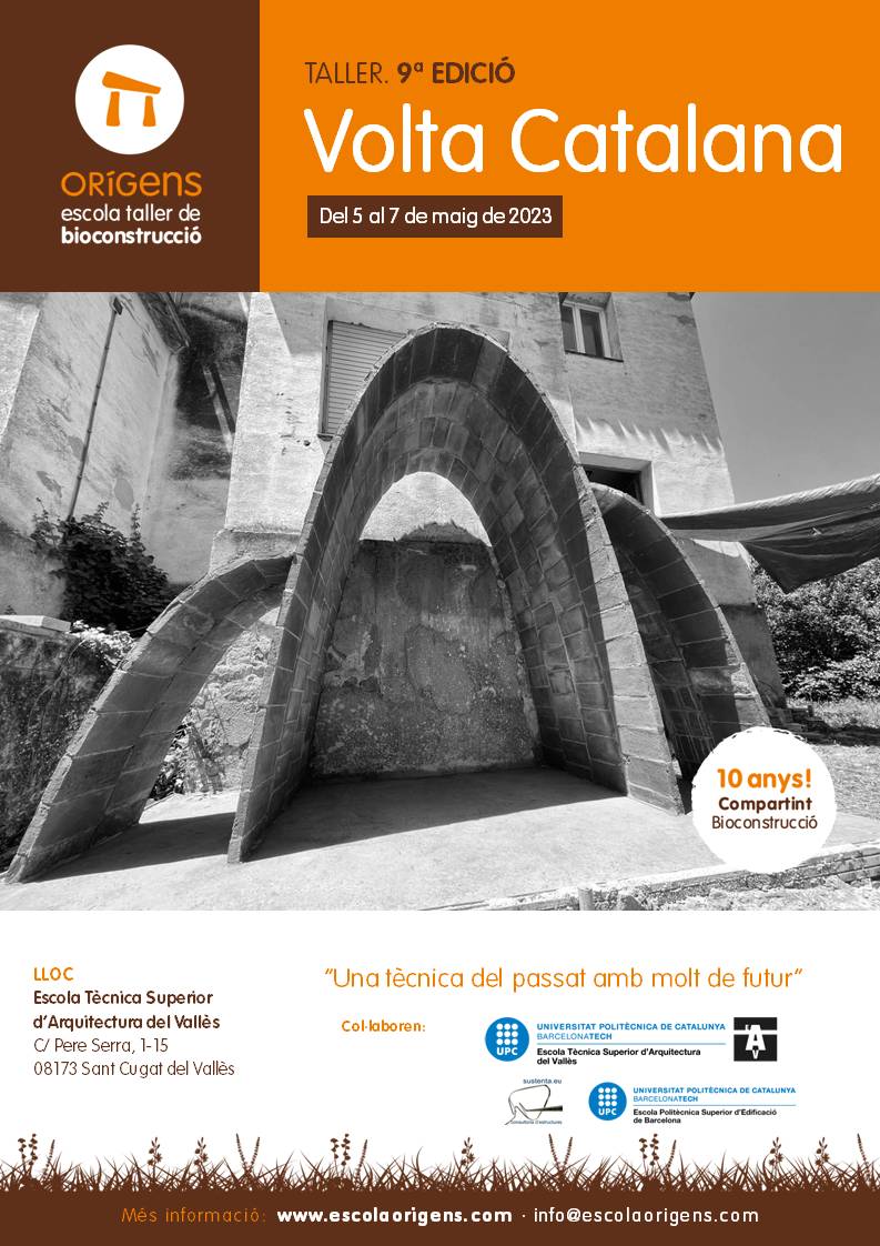 Pròxims cursos i tallers, la millor forma d'entrar en la Bioconstrucció. 
Més informació escolaorigens.com