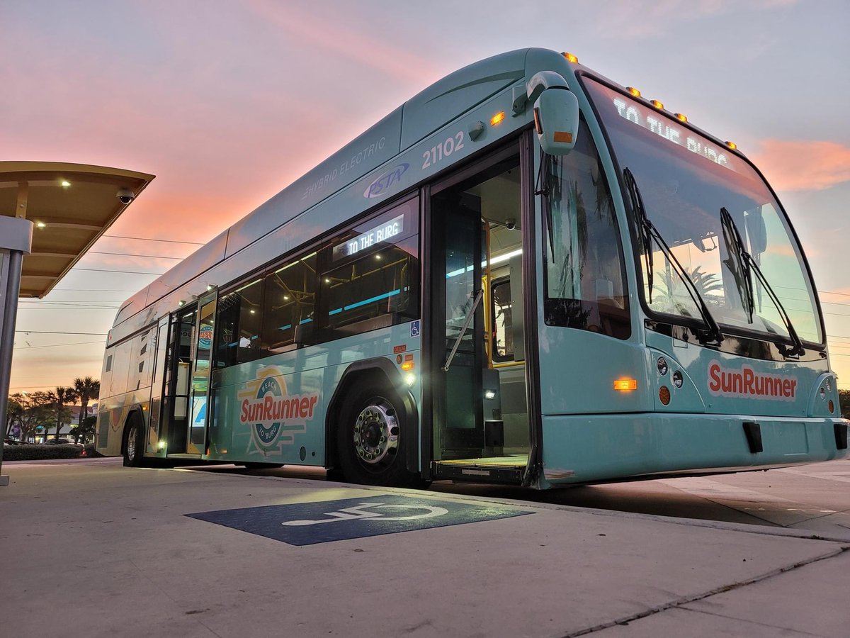 Stephanie_PSTA's tweet photo. PSTA’s Board of Directors approved to extend the SunRunner to be fare-free until November 2023. Originally, fares were to be implemented on April 30th, 2023. @RidePSTA https://t.co/BPcnnNfjZi