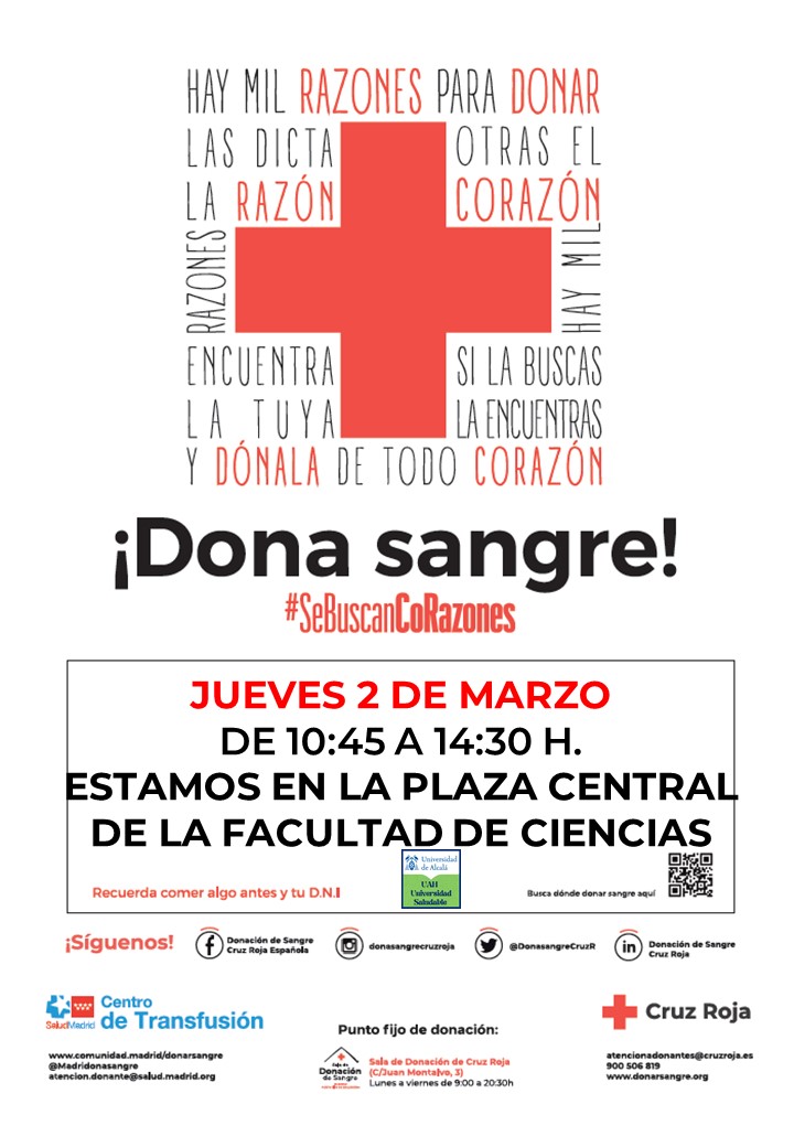 EcocampusUAH's tweet photo. El jueves 2 tenemos la oportunidad de participar... encontremos nuestras mil razones para donar sangre!!
#de_uah https://t.co/zXbJ96Das2