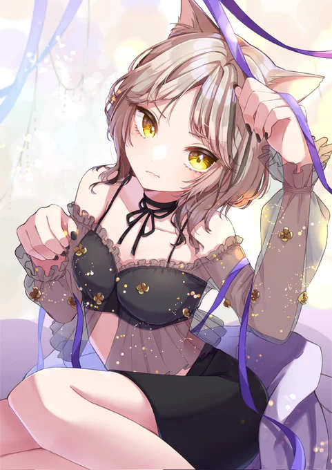 「リボンじゃま…!!」#猫の日 